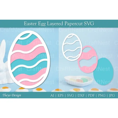Easter Egg Layered Papercut SVG Bundle