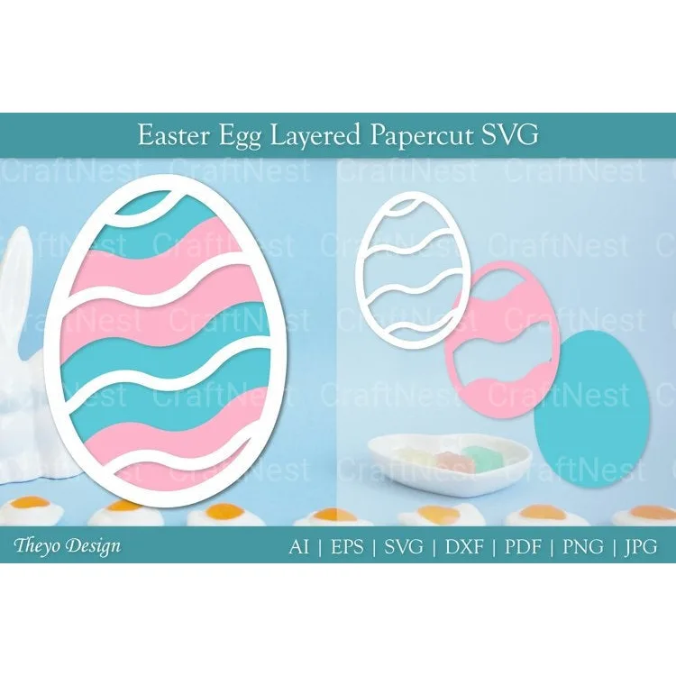 Easter Egg Layered Papercut SVG Bundle