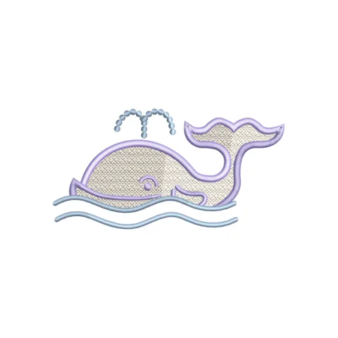 Whale Embroidery Design