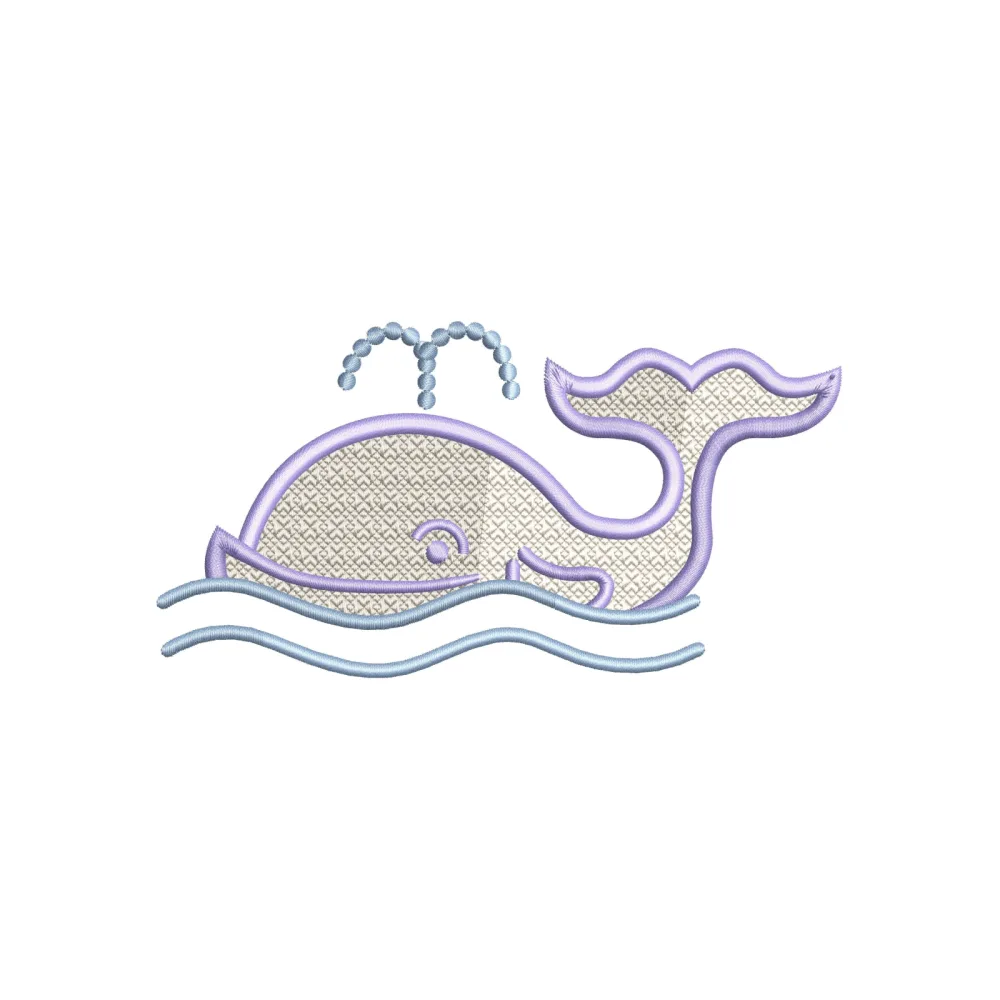 Whale Embroidery Design