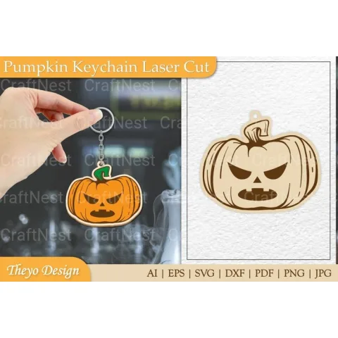 Pumpkin Keychain SVG Bundle