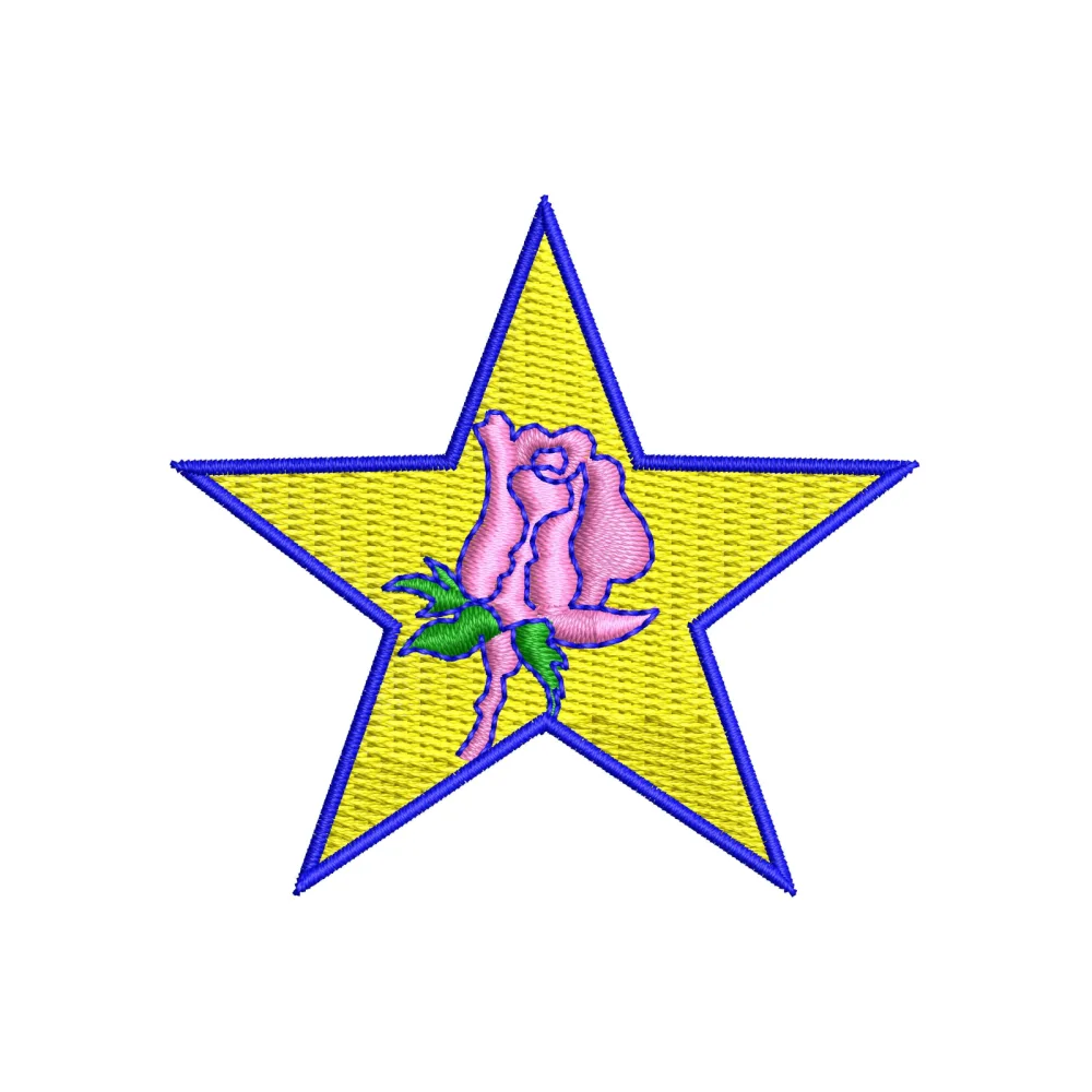 Rose Star Embroidery Design