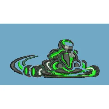 Electric Green Grand Prix Embroidery Design