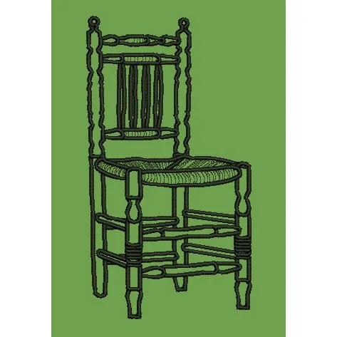 Chair Line Art Embroidery Design
