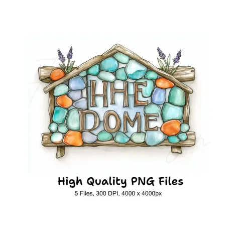 Stone Home Signs Clipart Bundle