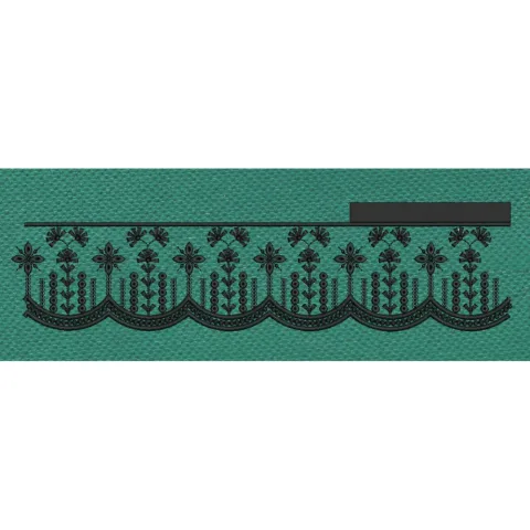 Floral Jacquard Woven Black Flower Embroidery Design