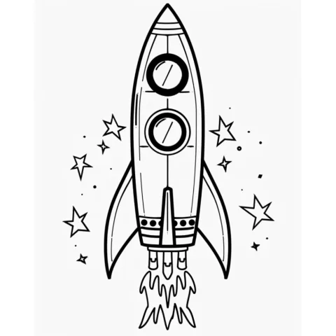 Rocket Coloring Pages for Kids