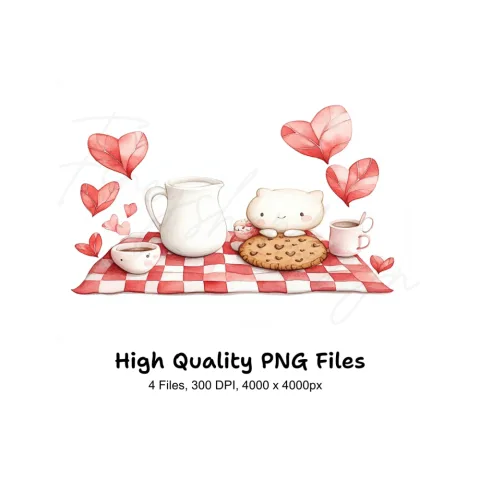 Cute Valentine Day Picnic Clipart Bundle