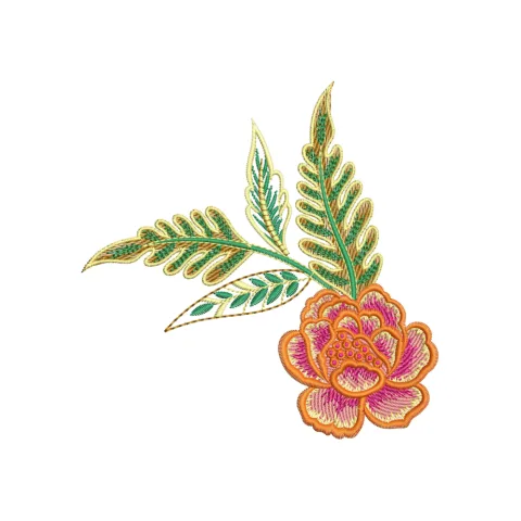 Orange Flower Embroidery Design