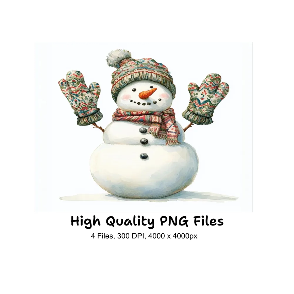 Cute Snowman Clipart Bundle