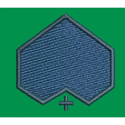 Angled Shield with Base Cross Embroidery Design