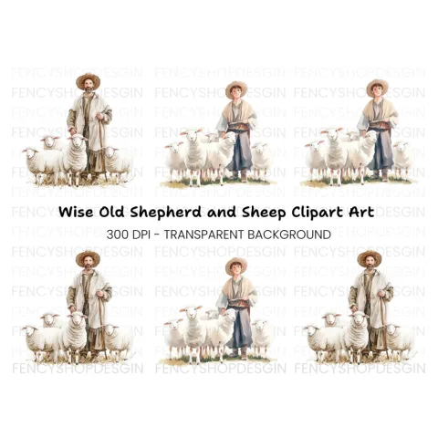Shepherds and Flocks Clipart Bundle