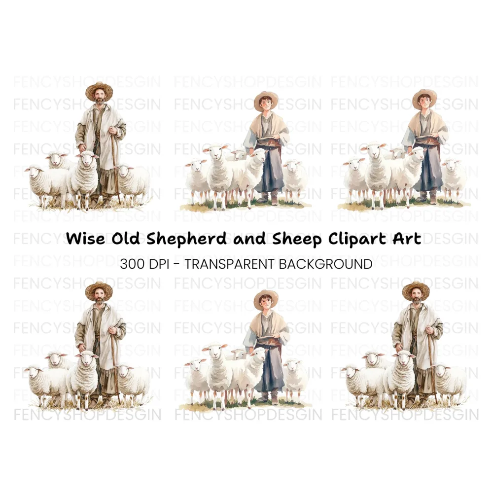 Shepherds and Flocks Clipart Bundle