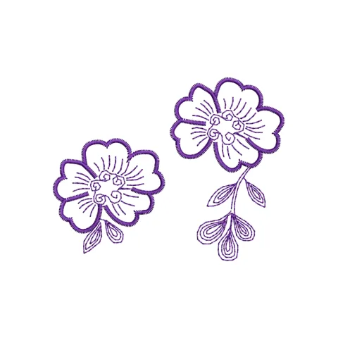 Flowers Lines Embroidery Design