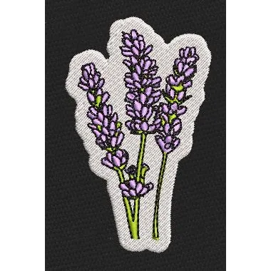 Lavender Bloom Purple & Green Embroidery Design