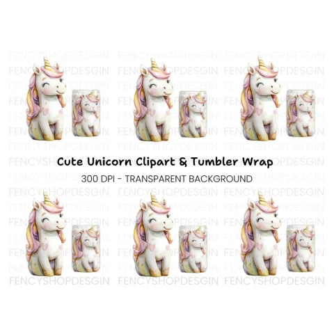 Cute Unicorn Clipart Bundle for Kids