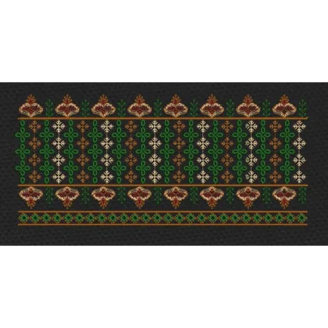 Floral Jacquard Woven Gold and Tin Embroidery Design