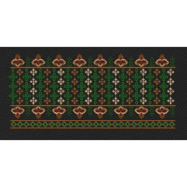 Floral Jacquard Woven Gold and Tin Embroidery Design