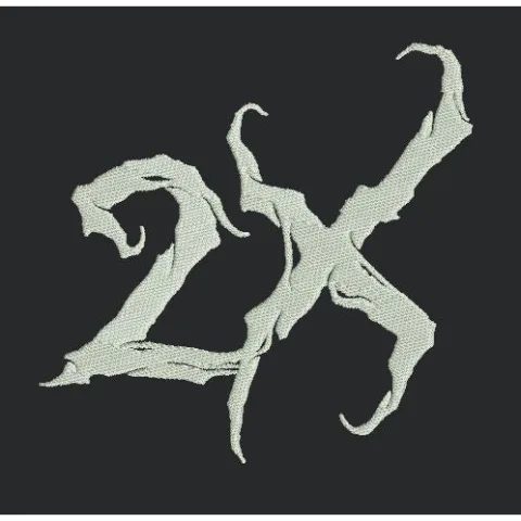 Fractured Alphanumeric Glyph Embroidery Design