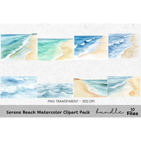 Serene Beach Clipart Bundle