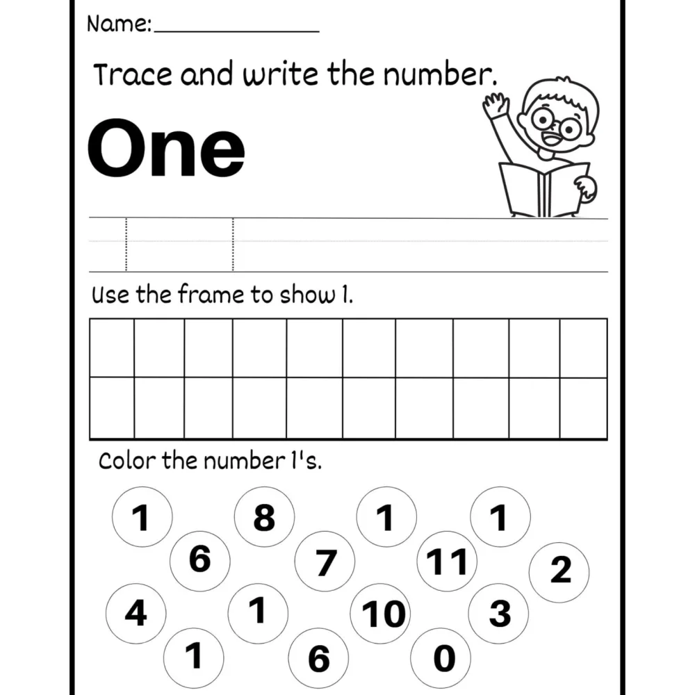 Trace Write and Color Numbers Worksheets