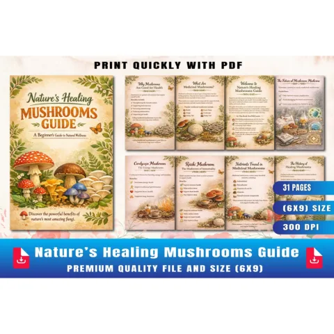 Nature Healing Mushrooms Guide Planner