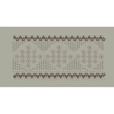 Silver Petal Lattice Embroidery Design