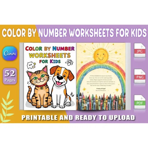 Color By Number Worksheets For Kids Book