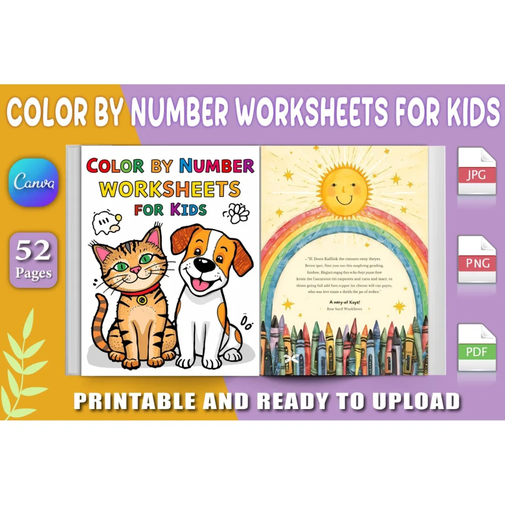 Color By Number Worksheets For Kids Book