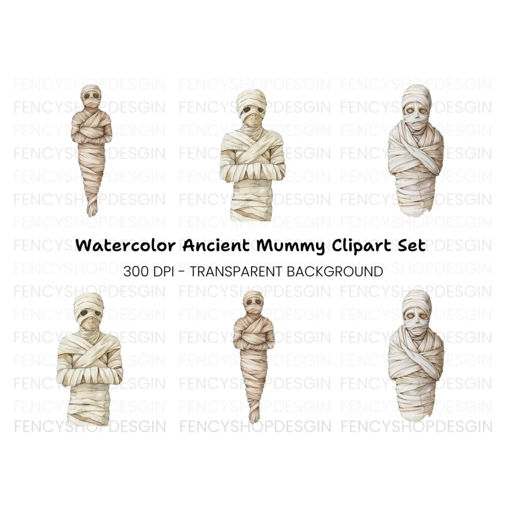 Spooky Mummy Character Clipart Bundle