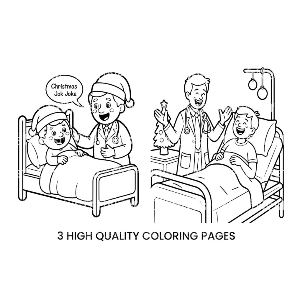 Christmas Jokes Doctor Visit Coloring Books