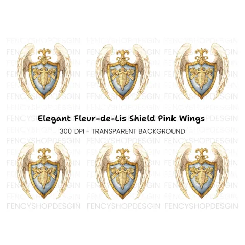 Elegant Winged Shield Clipart Bundle