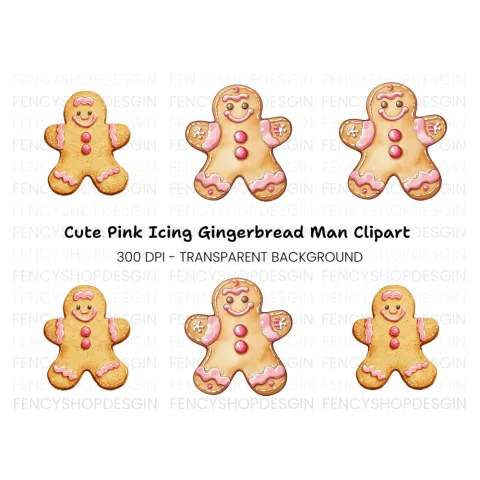 Gingerbread Men Duo Clipart Bundle