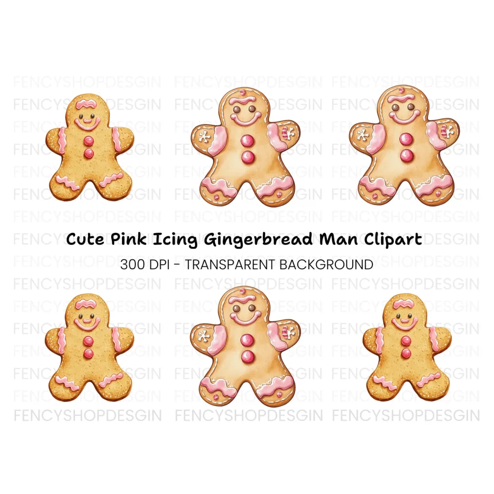 Gingerbread Men Duo Clipart Bundle