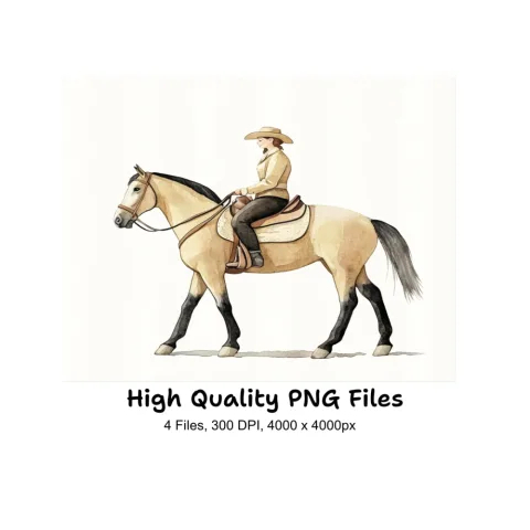 Equestrian Horse Rider Clipart Bundle