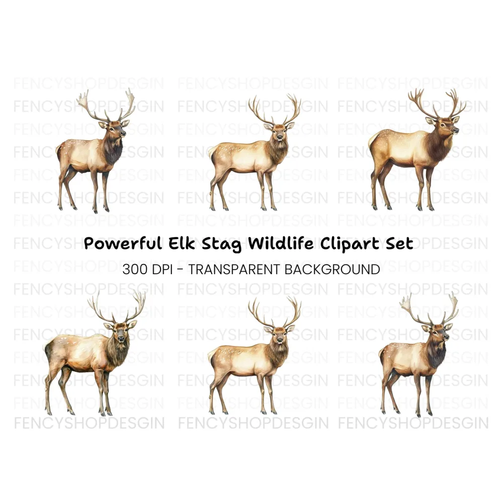 Majestic Elk Clipart Bundle