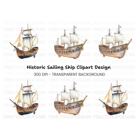 Pirate Ships Clipart Bundle