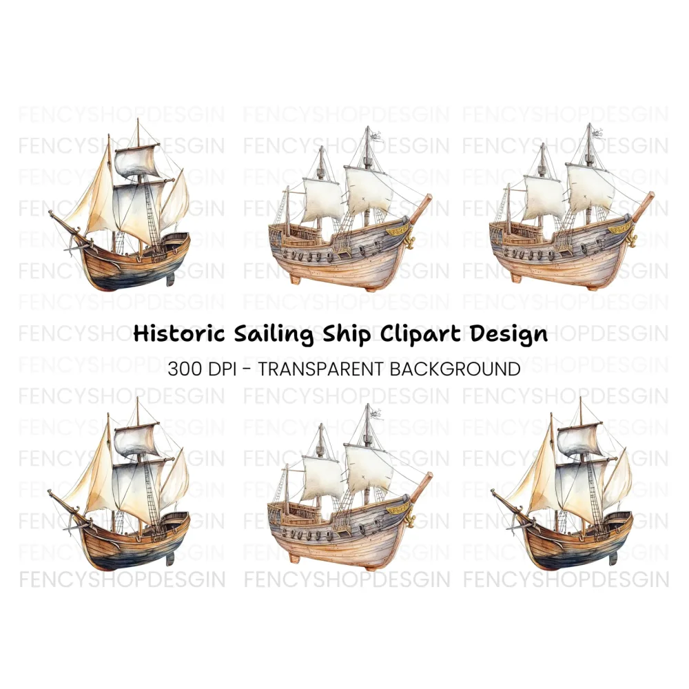 Pirate Ships Clipart Bundle