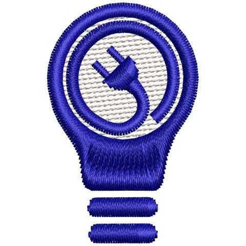 Plug Light Sign Embroidery Design