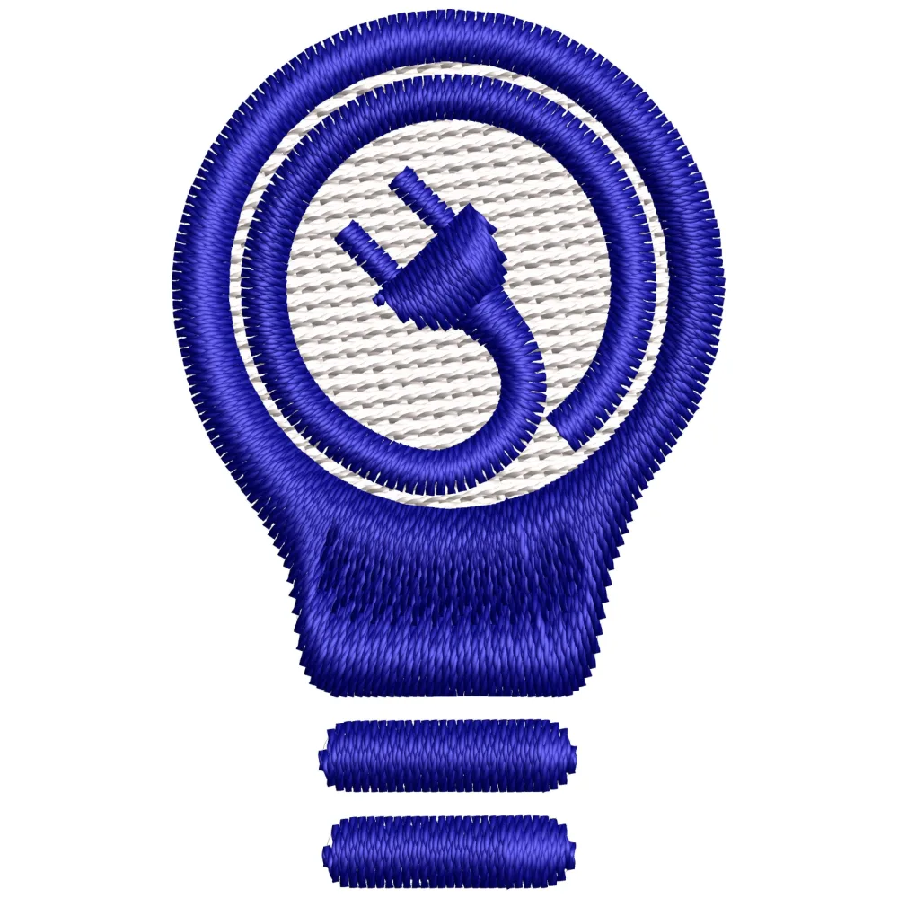 Plug Light Sign Embroidery Design