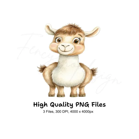 Adorable Baby Llama Clipart Bundle