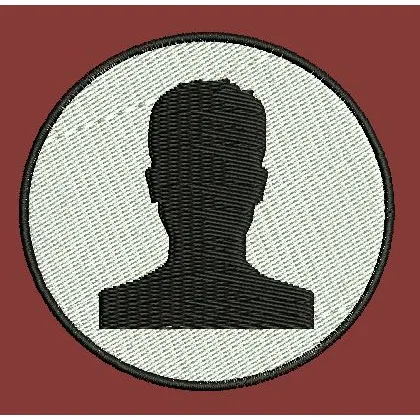 Profile Person Emblem Embroidery Design