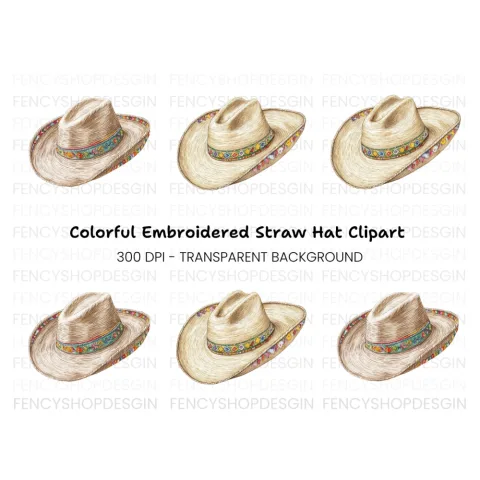 Mexican Sombrero Hat Clipart Bundle