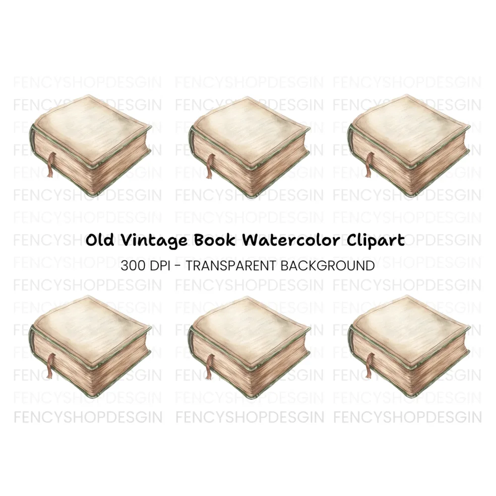 Single Vintage Book Clipart Bundle