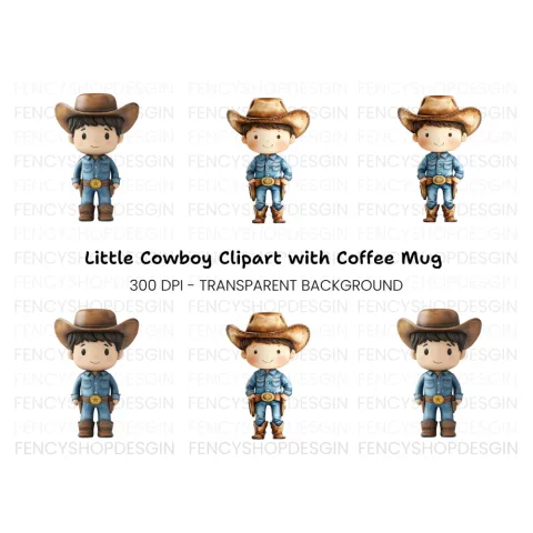Cute Cowboy Clipart Bundle