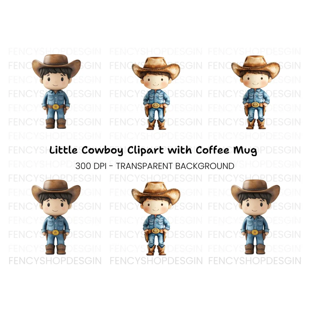 Cute Cowboy Clipart Bundle