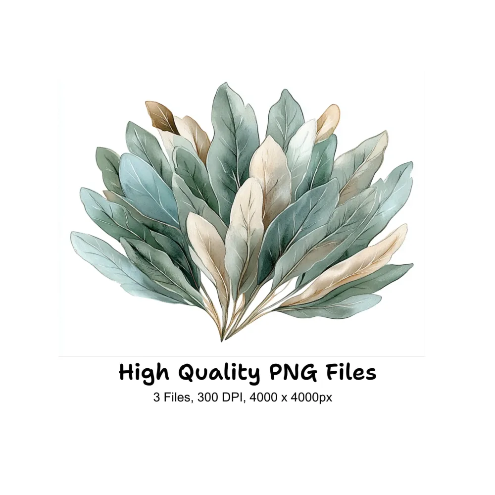 Lush Green Foliage Clipart Bundle