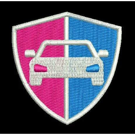 Car On Shield Embroidery Design
