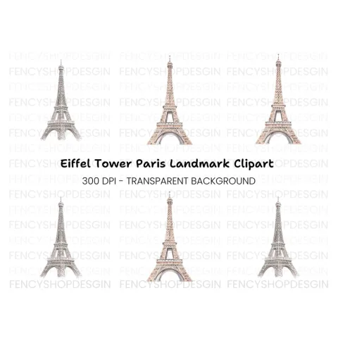 Eiffel Tower Clipart Bundle
