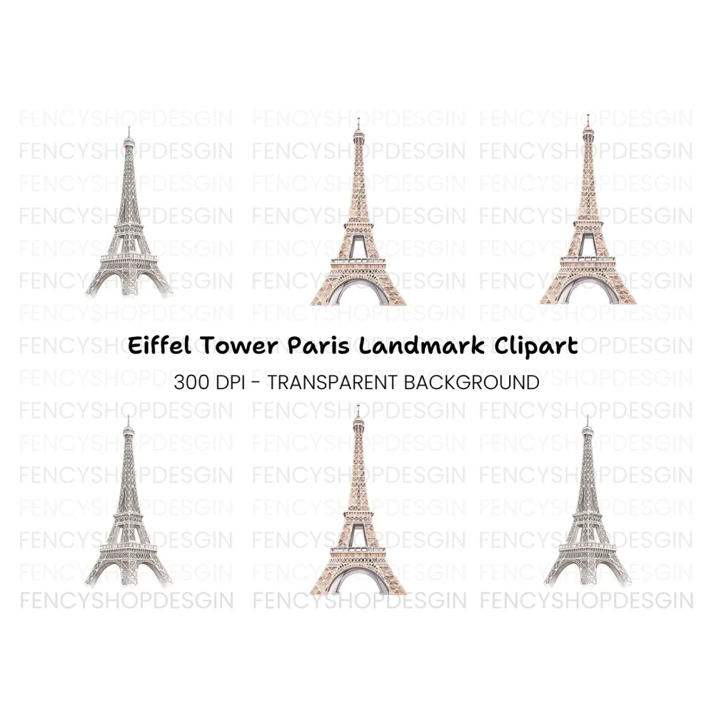 Eiffel Tower Clipart Bundle